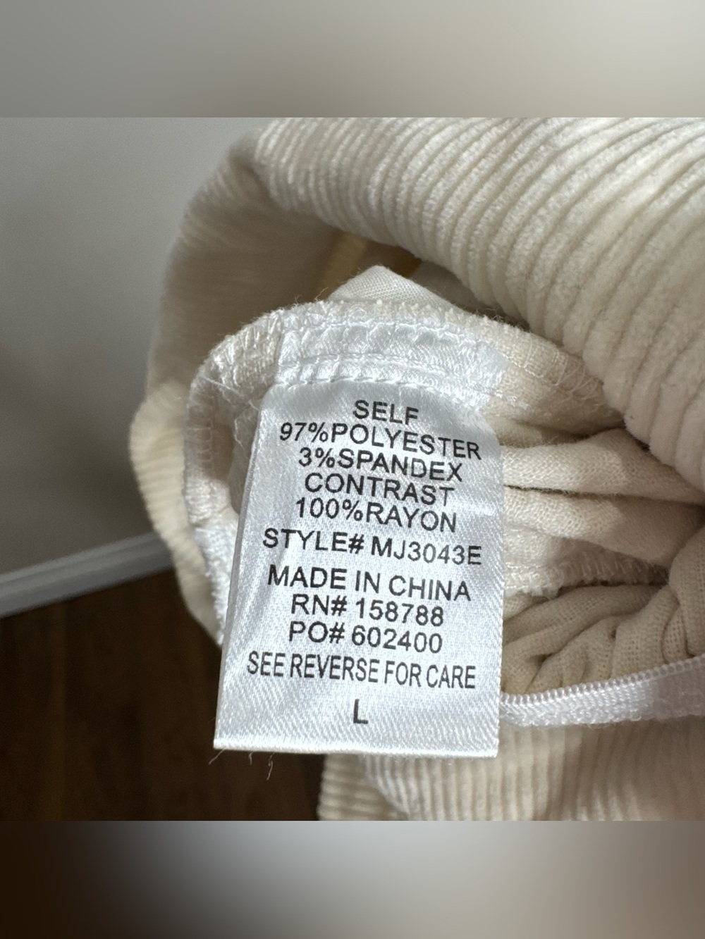 Mable Cream Corduroy Long Sleeve Collared‎ Jumpsuit Utility Neutral Size Large - Picture 8 of 11